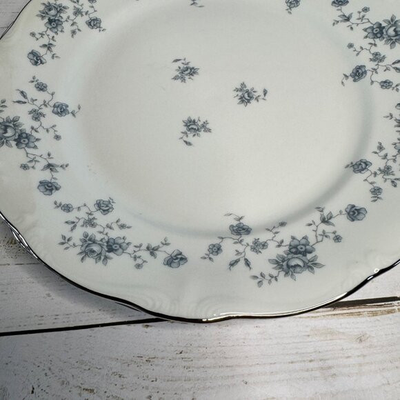 Johann Haviland Blue Garland 10" Dinner Plates Bavaria Germany Platinum Lot of 2 - Picture 7 of 9